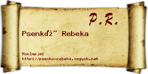 Psenkó Rebeka névjegykártya